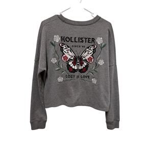 VTG Hollister Embroidered lightweight Sweatshirt Butterfly   Size Medium